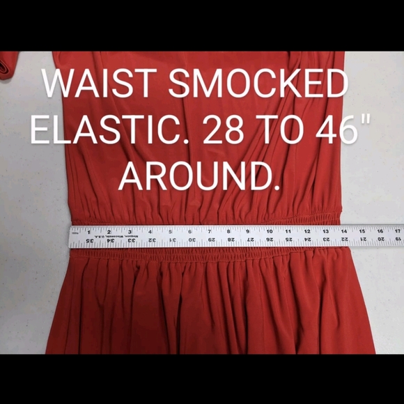 Boston Proper Blouson Dress M Slit Sleeve Orange Red - Picture 8 of 8